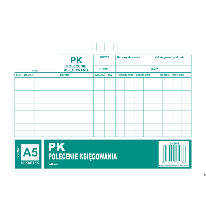 PK Polecenie księgowania, A-5