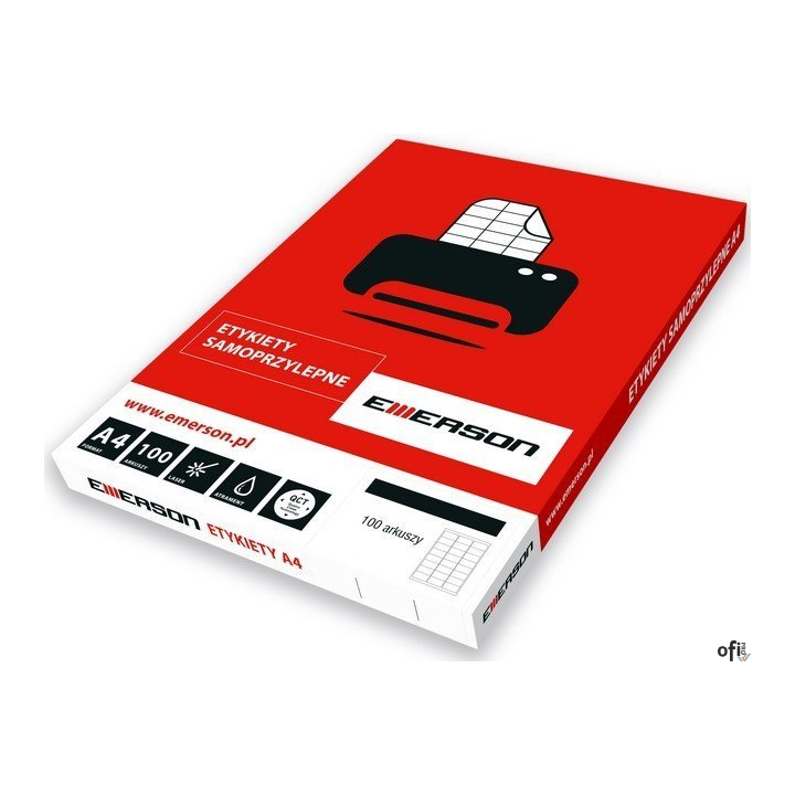 Etykiety A4 52.5x21.2mm białe nr026 (100sztuk) EMERSON eta4525.212