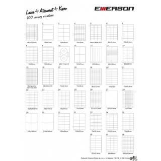 Etykiety A4 70x30mm białe nr008 (100szt) EMERSON eta4070x030w
