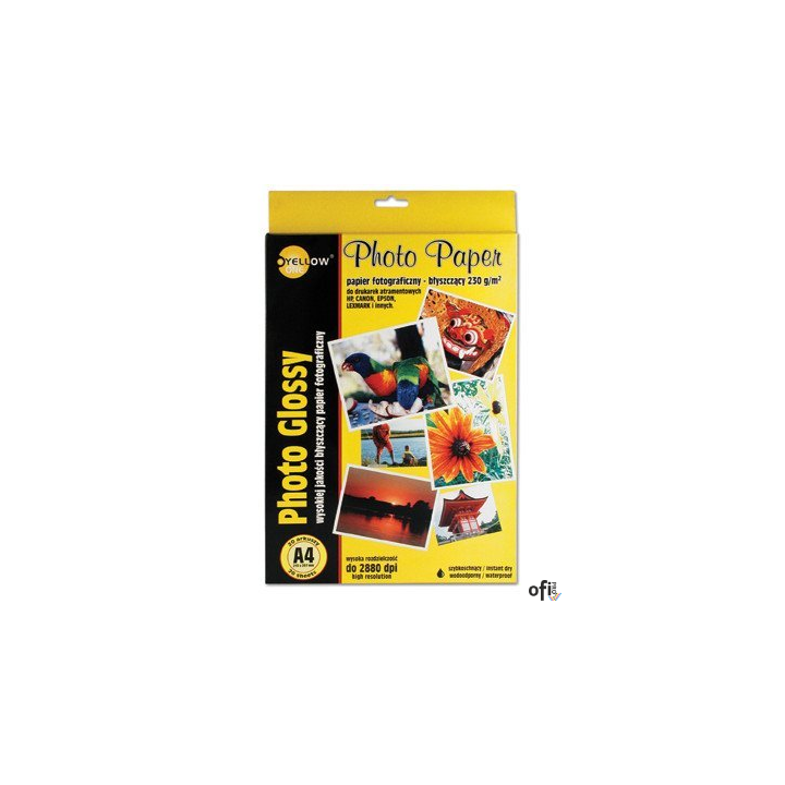 Papier fotograficzny błyszczący 4G130, 130 g/m, A4 20 arkuszy YELLOW ONE 150-1177