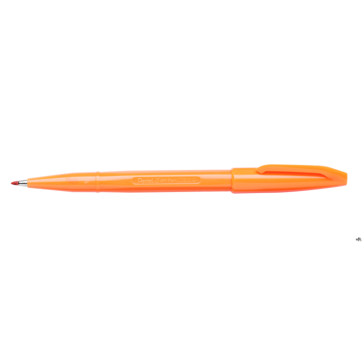 Oryginalny pisak Pentel Sign Pen__Idealny do grafik i ilustracji__Trwała, fibrowa końcówka__Tusz wodny, nie permanentny__Grubość