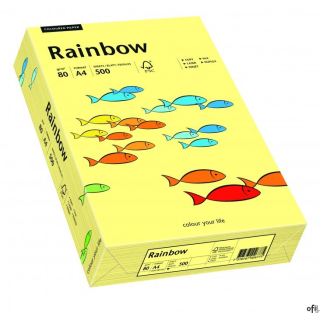 Papier xero kolorowy  A4 80g 500 ark. RAINBOW R12 jasnożółty 88042297