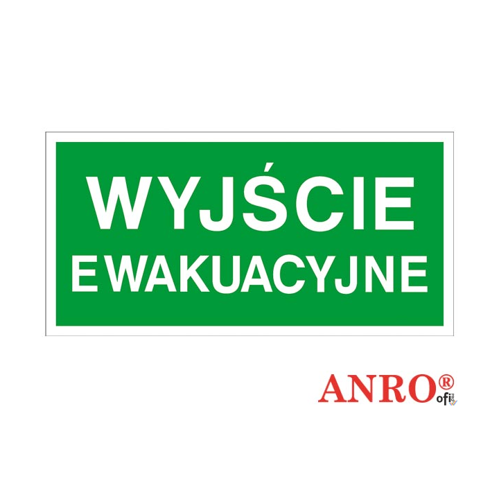 Tabliczka Wyjście Ewakuacyjne PCV 200x400 Z-2e PT ANRO