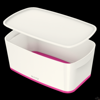 Organizer Leitz MyBox, z systemem modułowego ustawiania, stwarza możliwość eleganckiego przechowywania akcesoriów w domu lub biu