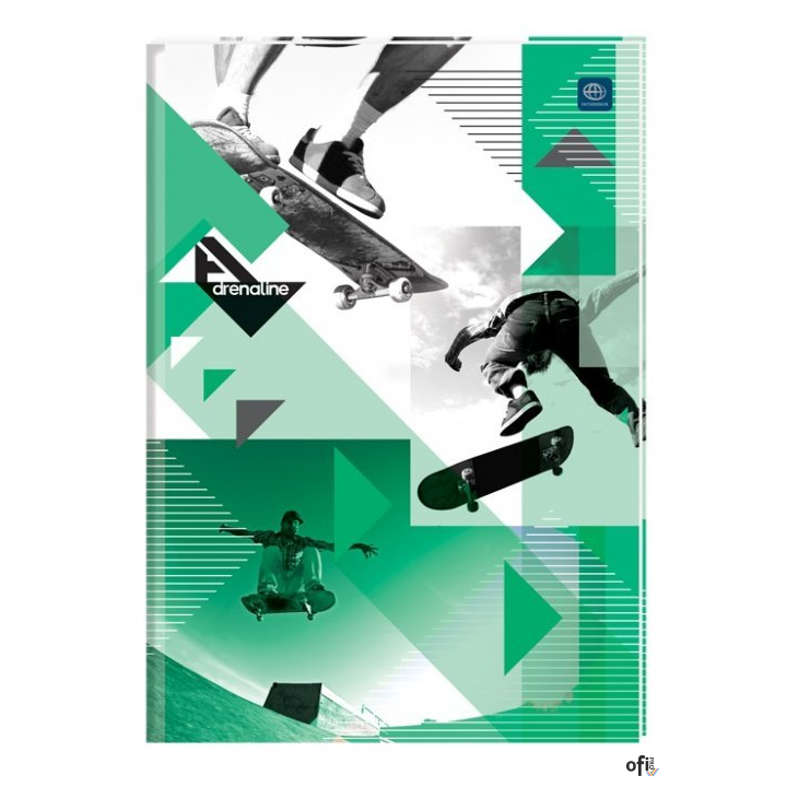 Brulion A5 96k linia mix wzorów twarda oprawa INTERDRUK