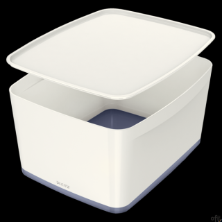 Organizer Leitz MyBox, z systemem modułowego ustawiania, stwarza możliwość eleganckiego przechowywania akcesoriów w domu lub biu