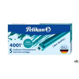 Naboje do piór, długie turkusowe 300004110 PELIKAN