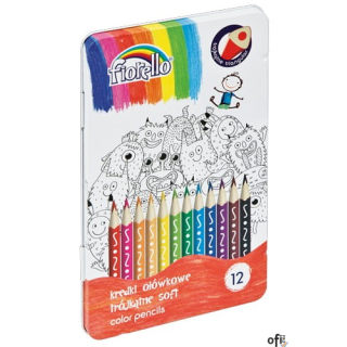Kredki FIORELLO Super Soft , 12 kolorów, metalowe op. 170-2425