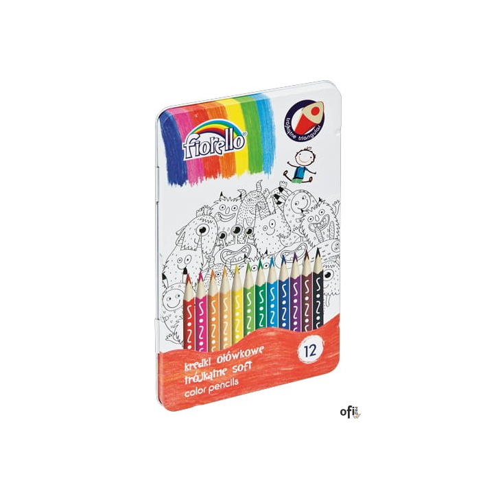 Kredki FIORELLO Super Soft , 12 kolorów, metalowe op. 170-2425