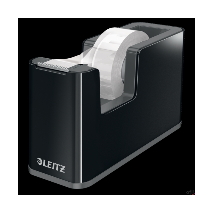 Przykuwający wzrok, wysokiej jakości stylowy podajnik taśmy klejącej, w unikalnym zestawieniu 2 kolorów, wykończony z połyskiem.