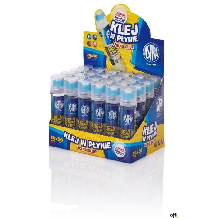 Klej w płynie transparentny 50 ml - display 24 sztuki ASTRA, 401117001