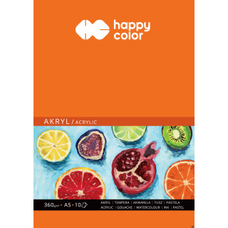 Blok do akrylu Art., A5, 10 ark, 360g, Happy Color HA 7836 1520-A10