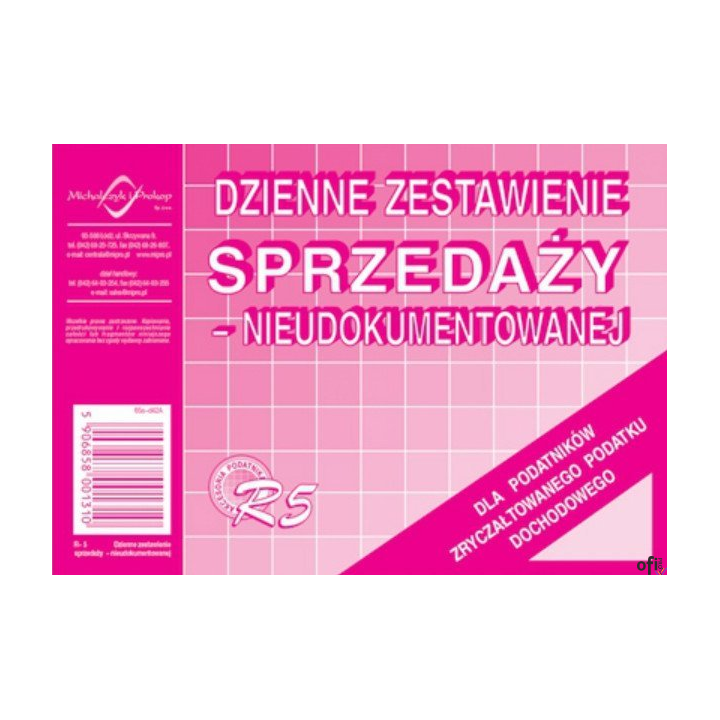 R5N Dzienne zestawienie sprzedaży (nieudokumentowanej) A6 MICHALCZYK