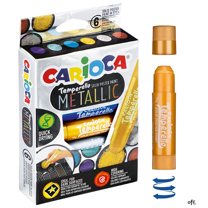 Farby w sztyfcie TEMPERELLO 6 kol. metalicznych (42674) 170-2570