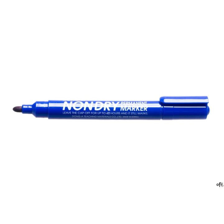 Marker permanentny - okrągła końcówka.Wodoodporny marker z tuszem na bazie alkoholu. Grubość linii pisania 2 mm, okrągła końcówk