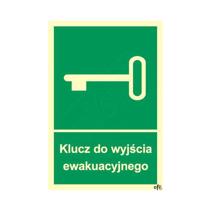 Tabliczka Klucz do wyjścia ewakuacyjnego 150x205 ZZ-21e/7163ZN (X)
