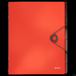Teczka segregująca 6 przekładek jasnoczerwona PP LEITZ SOLID 45691020