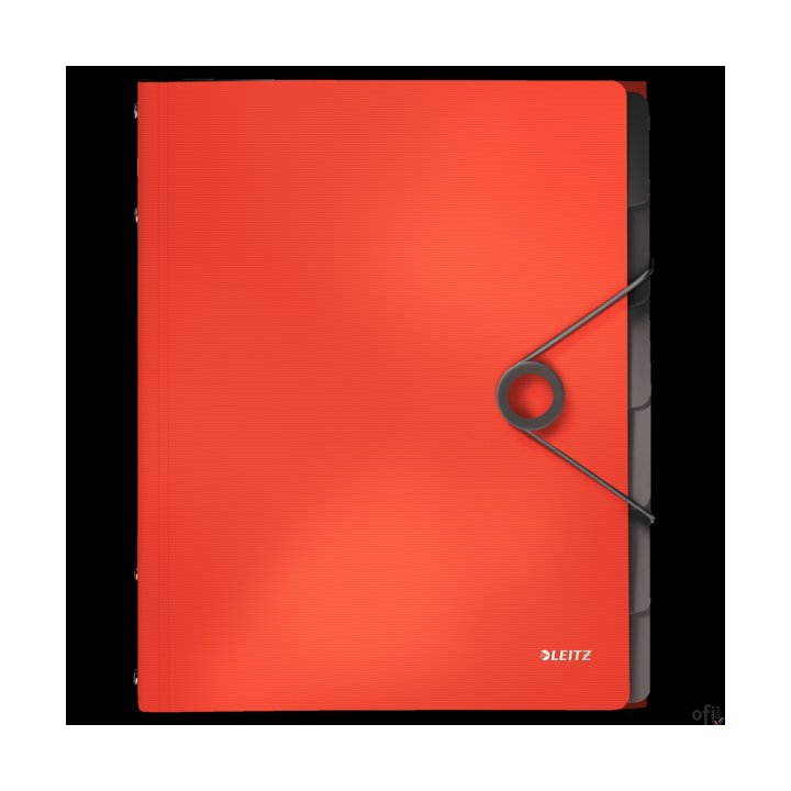 Teczka segregująca 6 przekładek jasnoczerwona PP LEITZ SOLID 45691020