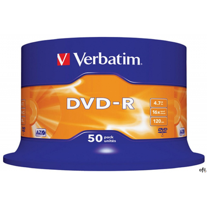 Płyta DVD-R VERBATIM CAKE (50) Matt Silver 4.7GB x 16  43548
