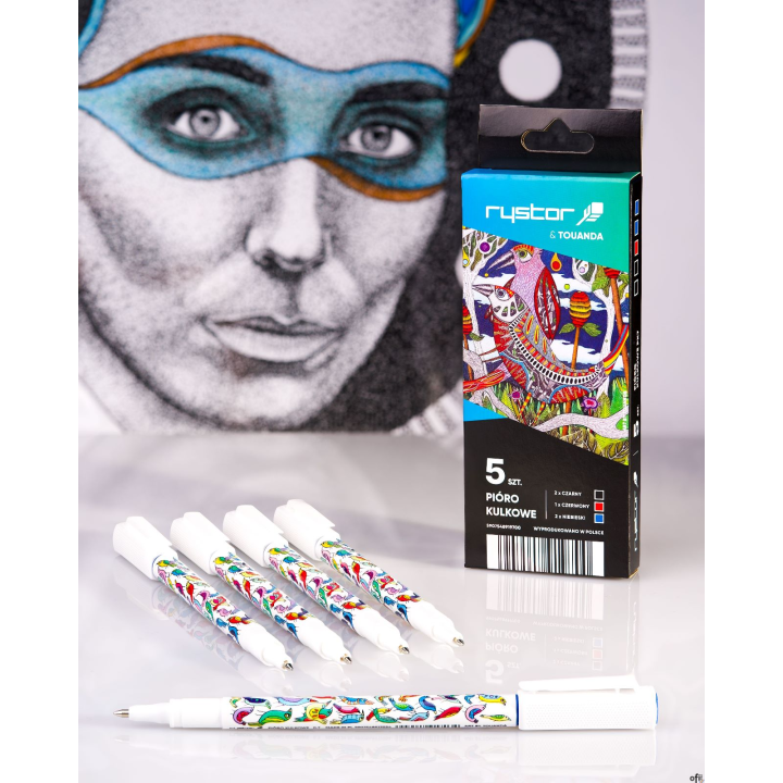 Pióro kulkowe PK-07/AABCC-5szt. etui 404-530 RYSTOR