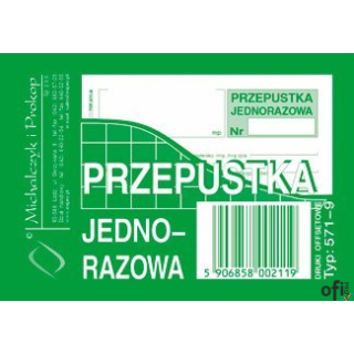 571-9 PJ Przepustka jednorazowa A7 (80 MICHALCZYK I PROKOP )