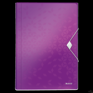 Teczka z 6 przegródkami Leitz WOW__6 poszerzanych przegrodek z indeksami do opisu_dla łatwej identyfikacji zawartości__przednia 