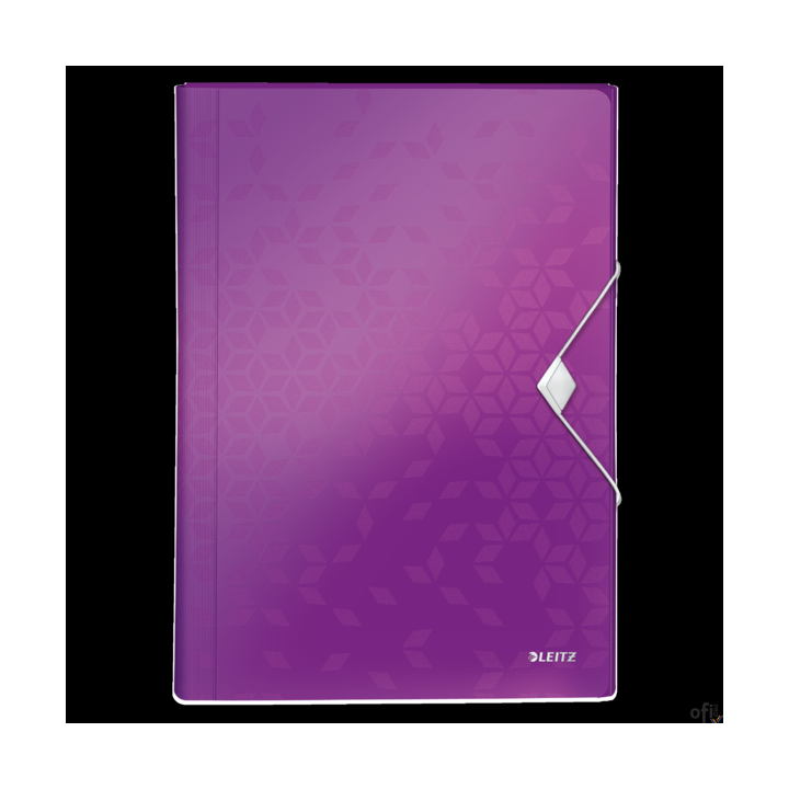 Teczka z 6 przegródkami Leitz WOW__6 poszerzanych przegrodek z indeksami do opisu_dla łatwej identyfikacji zawartości__przednia 