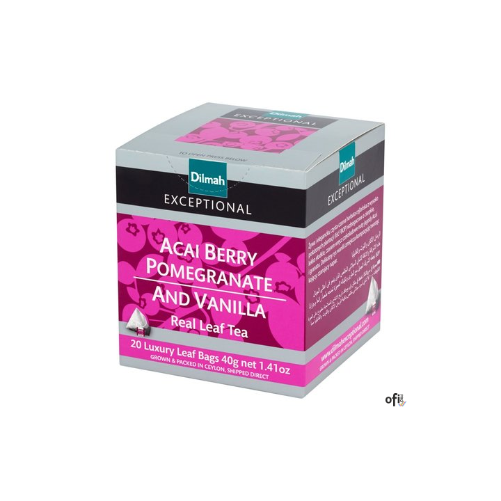 Herbata DILMAH Exceptional jagoda acai, granat i wanilia 20kopert czarna