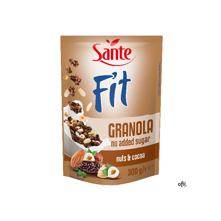 Granola orzechy-kakao Fit bez cukru 300g SANTE
