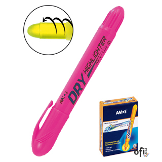 Zakreślacz w sztyfcie AMOS HLD12 DGR, różowy, 160-1950