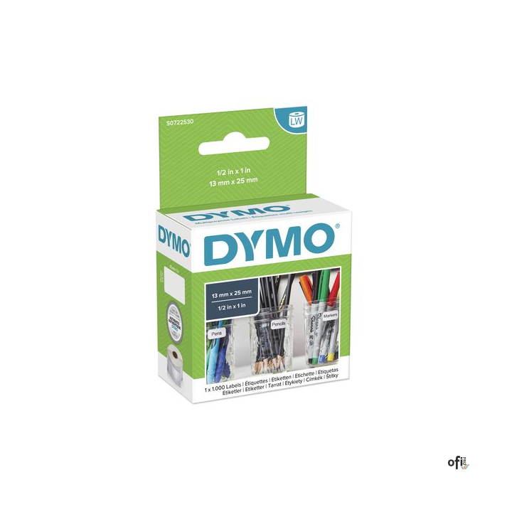 Etykiety DYMO różnego przeznaczenia - podwójna 24 x 12 mm, biały S0722530