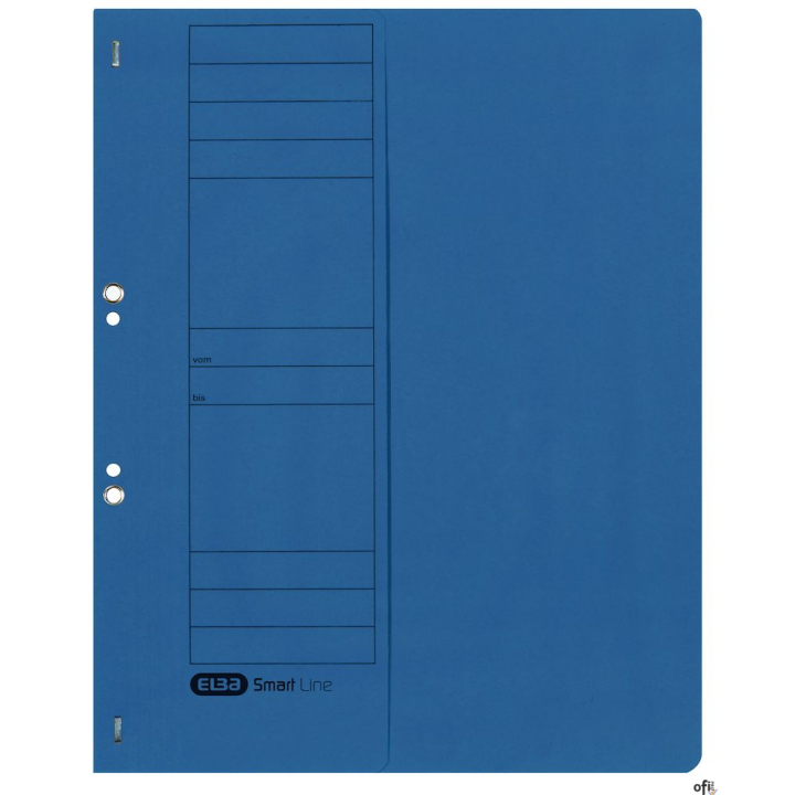 Skoroszyt kartonowy ELBA 1/2 A4, oczkowy, niebieski, 100551876