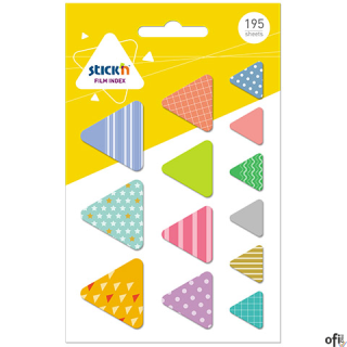 Zakładki indeksujące STICKN kształty, różne rozmiary TRÓJKĄTY 192szt. 21762