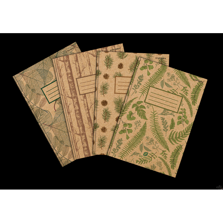 Brulion Go Green mo A5 96k 70g okładka kraft 300g kratka z marginesem 400153379 TOP-2000