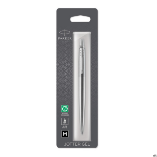 Długopis żelowy (czarny) JOTTER STAINLESS STEEL CT 2020671, blister SALE