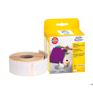 • Usuwalne etykiety uniwersalne Avery Zweckform w rolce do drukarek termicznych • Są kompatybilne z: Dymo LabelWriter 300er-, 40