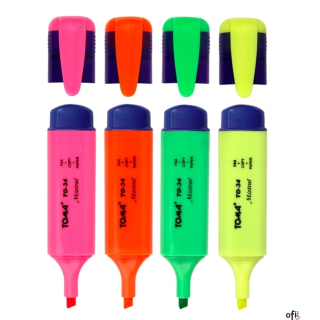 Zakreślacz MISTRAL, szeroka końcówka 1-5mm, mix 4 kolory TO-334 Toma