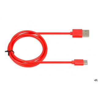 Kabel do transferu danych i zasilania USB 2w1 TYP C czerwony 1m (2A) Ibox IKUMTCR