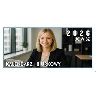 JOWISZKalendarz stojący, okładka kolorowa drukowana na kredzie, kalendarium dwukolorowe drukowane na papierze offsetowym 70g/m2,