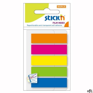 Zakładki indeksujące 45x12mm mix 5 kolorów neon STICKN 21050