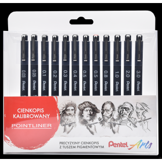 CIENKOPIS KALIBROWANY POINTLINER mix 12 szt. S20P-ST12PL Pentel .