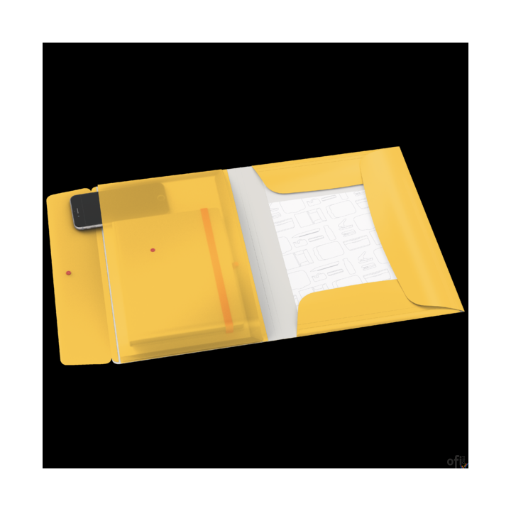 Teczka z gumką i kieszonką Leitz Cosy, PP, żółta 46190019 A4