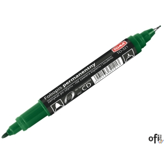 Pisak do CD, 2-stronny, końcówki cienkie 0,5 i 0,8mm, zielony TO-321 Toma