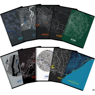 Zeszyt_TOP 2000 MONOCHROME MAPPING A5 80k 70g mix linia z marginesem 400157937