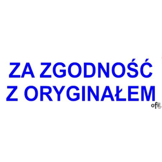 Pieczątka ZA ZGODNOŚĆ Z ORYGINAŁEM, tusz niebieski, obudowa czarna  z zatyczką automat Imprint 8911