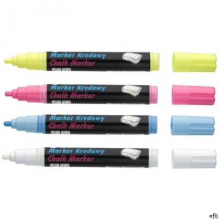 Marker kredowy, końcówka ścięta 15mm, 25g tuszu żółty TO-290 Toma