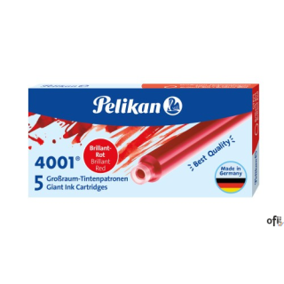 Naboje do piór, długie czerwone 300004109 PELIKAN