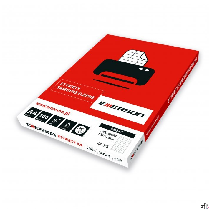 Etykiety A4 105x148mm białe nr029 (100sztuk) EMERSON eta4105.148