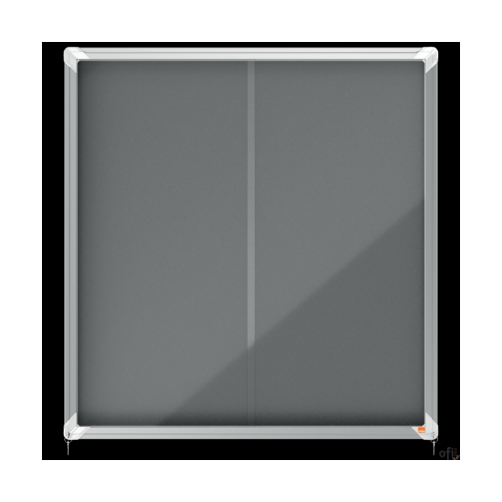 Gablota filcowa Nobo Premium Plus 12xA4, szara (drzwiczki przesówne) 1915337