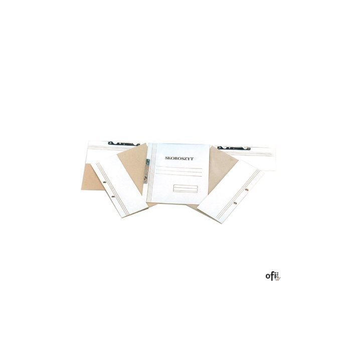 Skoroszyt zwykły biały 250g 66x94 (50 szt.) KIEL-TECH 4-00711